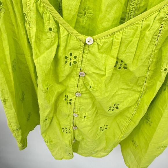 VELVET by GRAHAM & SPENCER NWT Coco Cotton Eyelet Ruffle Tank Blouse Top // L - Picture 4 of 14